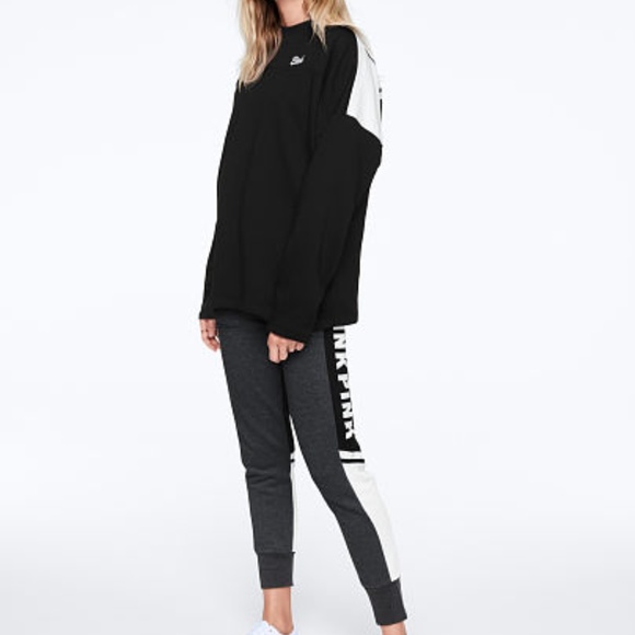 Victoria Secret Pink Oversized Black Tunic Crew - Picture 2 of 3